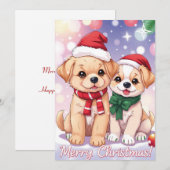 ホリデーシーズンの陽気な子犬たち - クリスマス (正面/裏面)