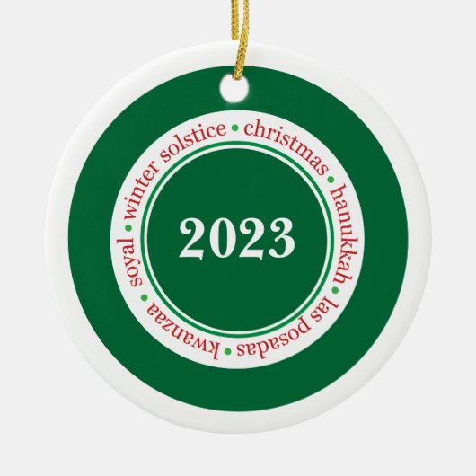 ホリデーシーズンカスタムオーナメント セラミックオーナメント (正面)