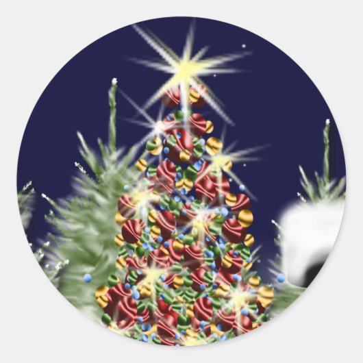 ホリデーシーズンカード封筒用シール ラウンドシール (正面)