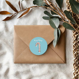 ホリデーシーズンキャンディ芸術的ケーングリーティング ラウンドシール