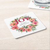 ホリデーシーズンジョイリースボタニック スクエアペーパーコースター (アングル)