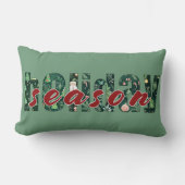 ホリデーシーズンタイポグラフィピロー ランバークッション (正面)
