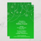 ホリデーシーズンパーティーグリーン招待状 招待状 (正面/裏面)