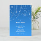 ホリデーシーズンパーティーブルー招待状 招待状 (スタンド正面)