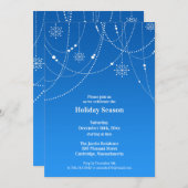 ホリデーシーズンパーティーブルー招待状 招待状 (正面/裏面)