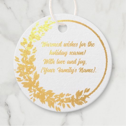 ホリデーシーズンフォイルメッセージカード フェイバータグ (正面)