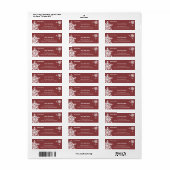 ホリデーシーズンブルガンディホワイトスノーフレークスアドレス ラベル (フルシート)