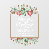 ホリデーシーズンボタニカルストア時間 ウィンドウサイン (シート)