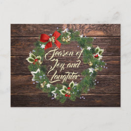 ホリデーシーズンリース挨拶はがき ポストカード