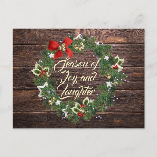 ホリデーシーズンリース挨拶はがき ポストカード (正面)