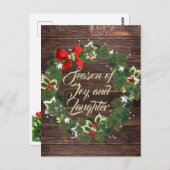 ホリデーシーズンリース挨拶はがき ポストカード (正面/裏面)