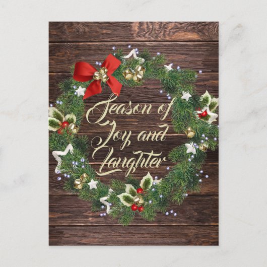 ホリデーシーズンリース挨拶はがき ポストカード (正面)