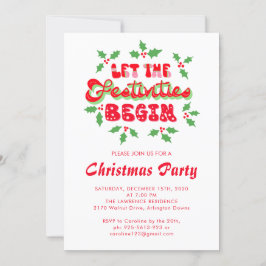 ホリデーシーズン到来！お祭りが始まる クリスマスパーティー 招待状