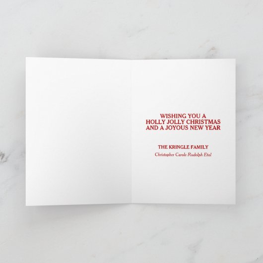 ホリデーシーズン到来!サンタと一緒に楽しいクリスマスを家族でお過ごしください シーズンカード (内部)