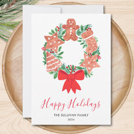 ホリデーシーズン到来!ジンジャーブレッドクッキー wreath シーズンカード