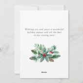 ホリデーシーズン到来！ ホリー・ベリーが綴るクリスマス・グリーティング シーズンカード (裏面)