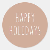 ホリデーシーズン到来 | ライトテラコッタ キュートクリスマス ラウンドシール (正面)