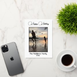 ホリデーシーズン家族の写真グリーティエレガントング 箔シーズンカード