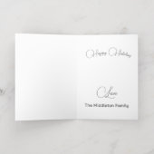 ホリデーシーズン家族の写真グリーティエレガントング 箔シーズンカード (内側レイダウン)