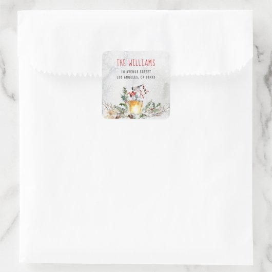 ホリデーシーズン差出人住所シール スクエアシール (バッグ)