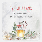 ホリデーシーズン差出人住所シール スクエアシール (正面)