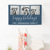 ホリデーシーズン3枚の写真 - ネイビーに色を変更可能 横断幕 (インサイチュ)