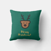 ホリデーシーズン、クリスマス、かわいいトナカイ クッション (裏面)