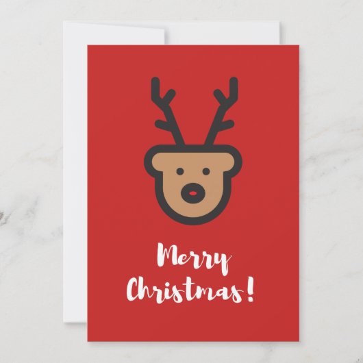 ホリデーシーズン、クリスマス、かわいいトナカイ シーズンカード (正面)