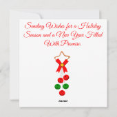 ホリデーシーズン　グリーティングカード シーズンカード (裏面)