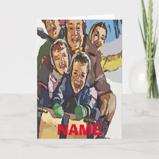 ホリデーシーズン スレッドライド 追加 名前を付ける シーズンカード (正面)