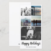 ホリデーシーズン タイポグラフィー 5 枚の写真 コラージュ シーズンカード (正面/裏面)