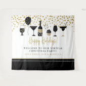 ホリデーシーズン バーチャルパーティ 背景 名前 タペストリー (正面(横))