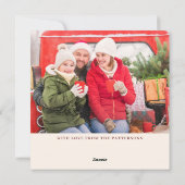 ホリデーシーズン フォト モダン ボールド レッド フローラル シーズンカード (裏面)