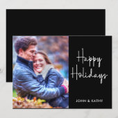 ホリデーシーズン | ブラックフォトカード シーズンカード (正面/裏面)