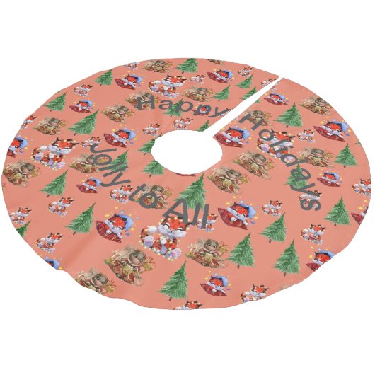 ホリデーシーズン ブラッシュドポリエステルツリースカート (アングル)