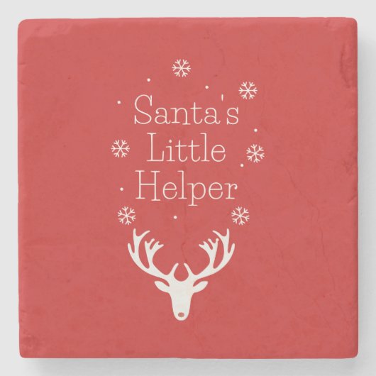 ホリデーシーズン、メリークリスマス、サンタヘルパー ストーンコースター (正面)