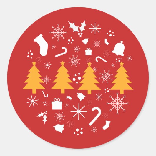ホリデーシーズン、メリークリスマス ラウンドシール (正面)