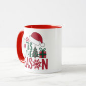 ホリデーシーズン – ワインとクリスマス マグカップ (正面左)