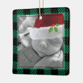 ホリデーシーズン 名前 プライド トラック 赤 緑 セラミックオーナメント (左)