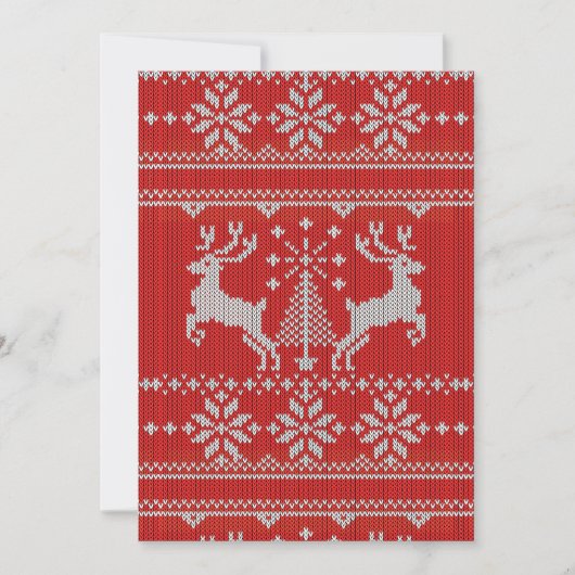 ホリデーシーズン 白 ニット  ダサいスウェター スタイル デコ シーズンカード (正面)