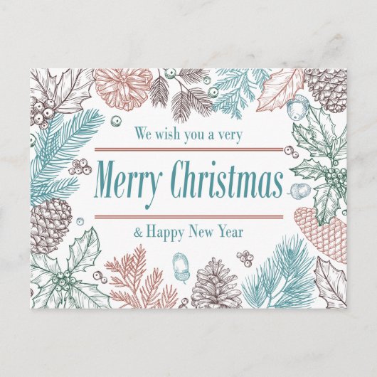 ホリデーシーズン 花の写真 | ホリデー カード (正面)