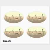 ホリデーシーパーソナライズされたズンビーベ 楕円形シール (シート)