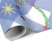 ホリデーシーブラズオンブループレイド ラッピングペーパー (ロールコーナー)