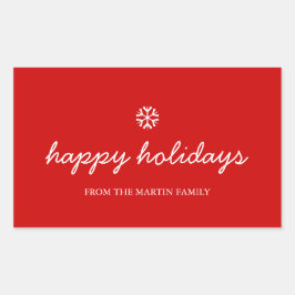 ホリデーシール – クリスマスレッド 長方形シール