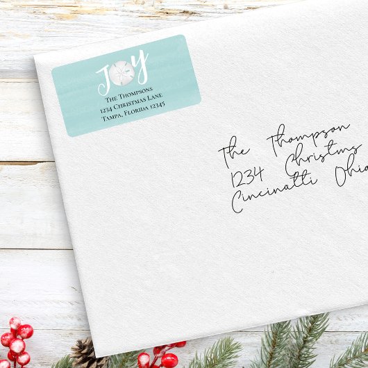 ホリデージョイウォーターカラービーチトロピカルサンドドル ラベル