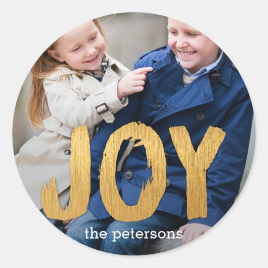 ホリデージョイフォトホリデーステッカー/封筒用シール ラウンドシール (正面)