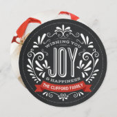 ホリデージョイラウンドのチャルクボードフォトカード シーズンカード (正面/裏面)