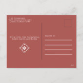 ホリデージョイレッドスエレガントノーフレーク予算 シーズンポストカード (裏面)