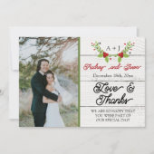 ホリデージョインポインセチア冬の木ありがとう サンキューカード (正面)