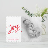 ホリデージョイ写真モダンフェスティバルおもしろい赤いきらめき シーズンカード (スタンド正面)